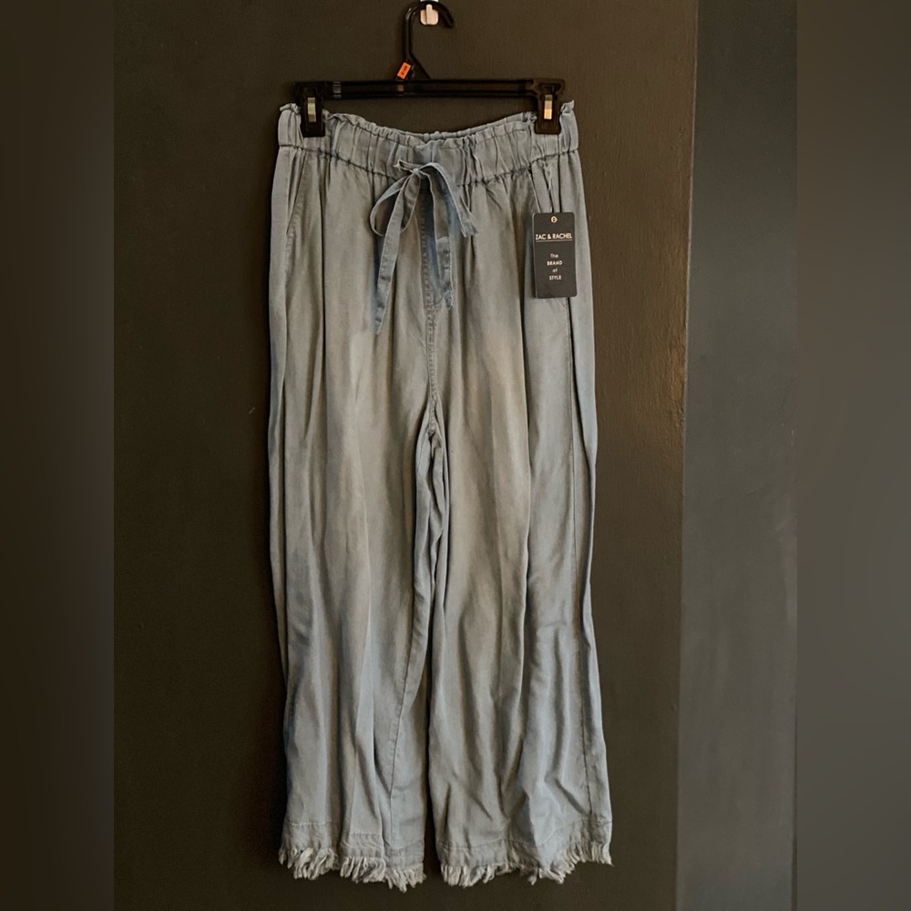 Denim Style flowy Pants With Drawstring